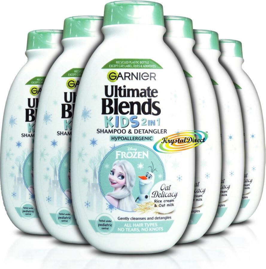 Garnier Ultimate Blends kids 2 in 1 Shampoo & Detangler Rice Cream & Oat Milk 6x 250ml Voordeelverpakking