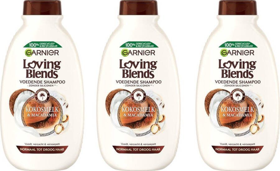 Garnier Shampoo Loving Blends Kokosmelk & Macadamia 3 x 300 ml
