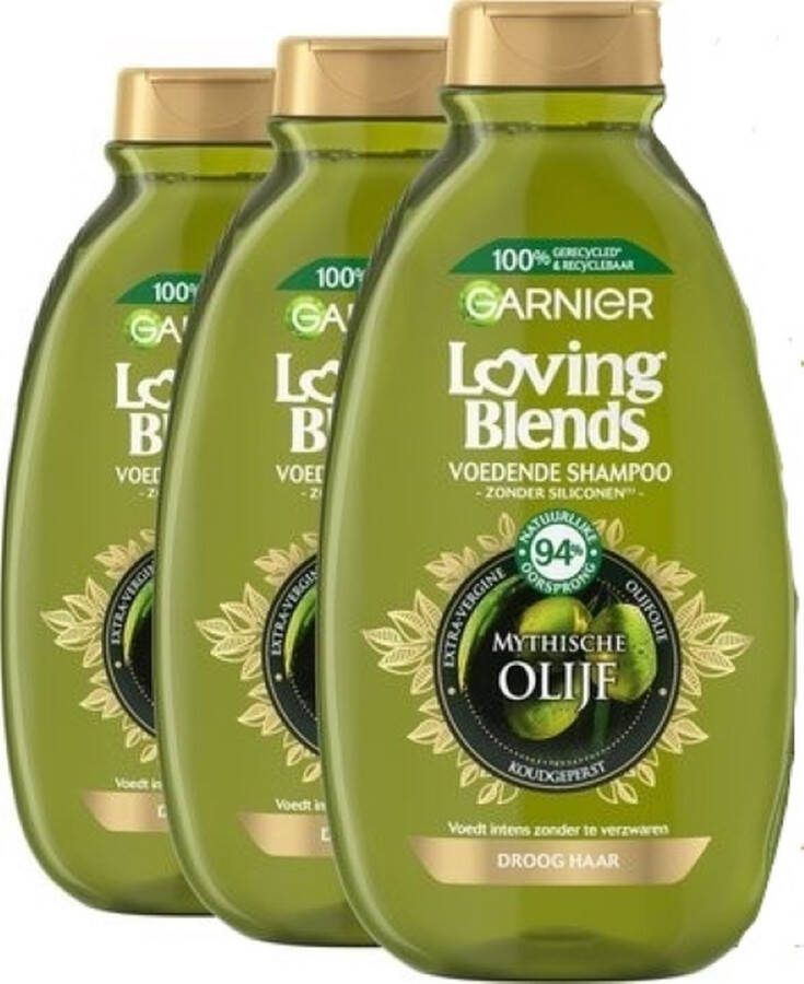 Garnier Shampoo Loving Blends Mythische Olijf 3 x 300 ml