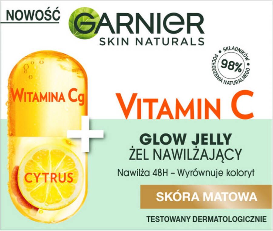 Garnier Skin Naturals Vitamine C Glow Jelly vochtinbrengende gel voor het gezicht Vitamine Cg + Citrus 50ml