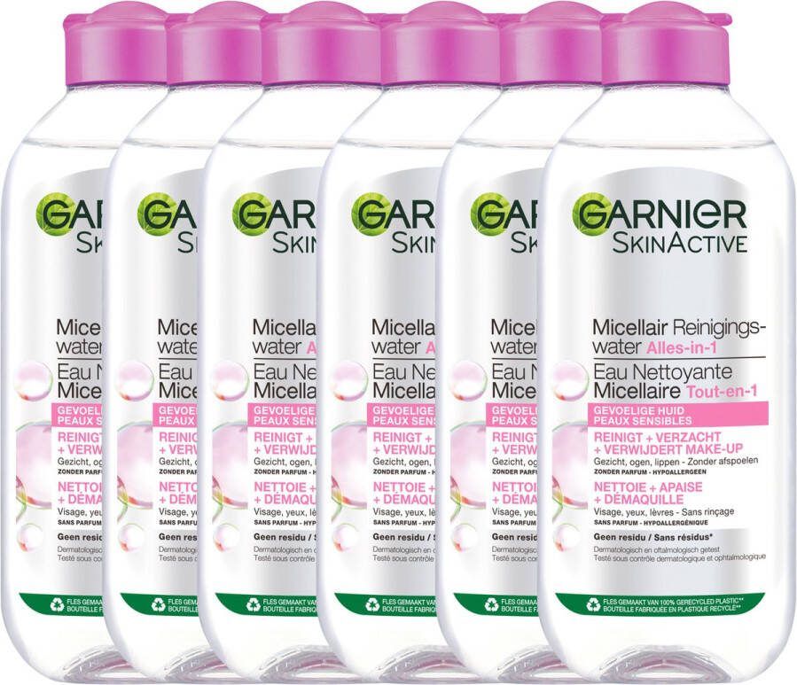 Garnier Micellair reinigingswater reisformaat 6 x 100 ml voordeelverpakking