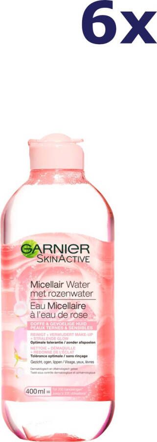 Garnier Skinactive Face Micellair Reinigingswater Met Rozenwater 6 x 400ml Voordeelverpakking