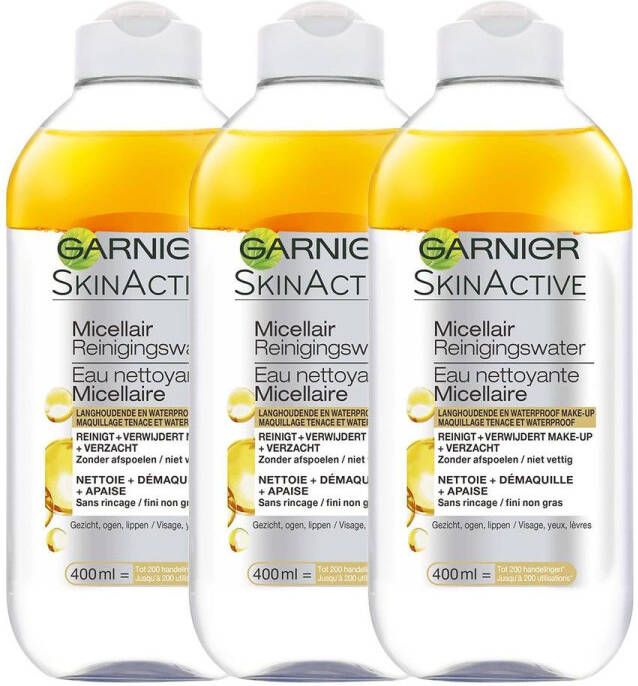 Garnier SkinActive Micellair Reinigingswater 3 x 400 ml Voordeelverpakking