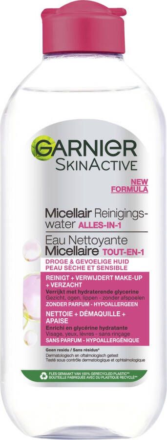 Garnier SkinActive Micellair Reinigingswater voor de Droge en Gevoelige Huid 400ml – Reinigend en Hydraterend Micellair Water