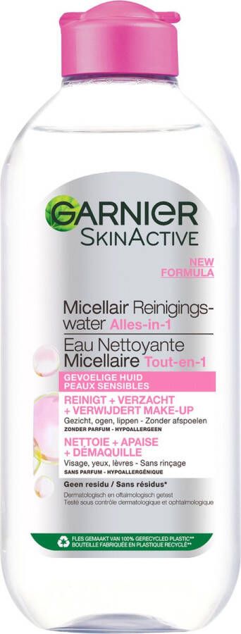 Garnier SkinActive Micellair Reinigingswater voor de Gevoelige Huid – Milde Gezichtsreiniging – Zachte Make-Up Remover 400ml