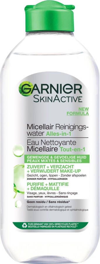 Garnier SkinActive Micellair Reinigingswater voor de Vette Huid 400ml – Verzachtend en Reinigend Micellair Water