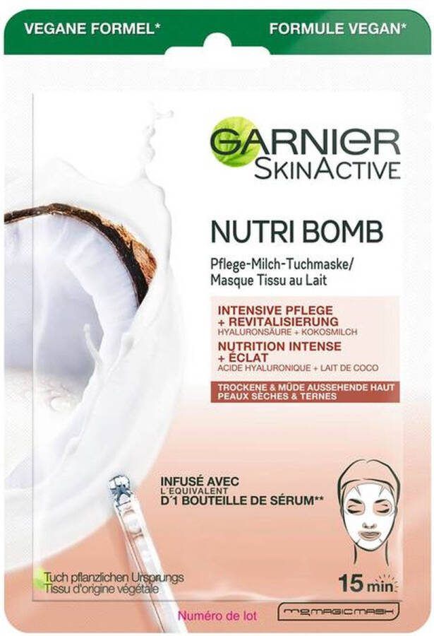 Garnier SkinActive Nutri Bomb 28 g Unisex Vellen 1 stuk(s)