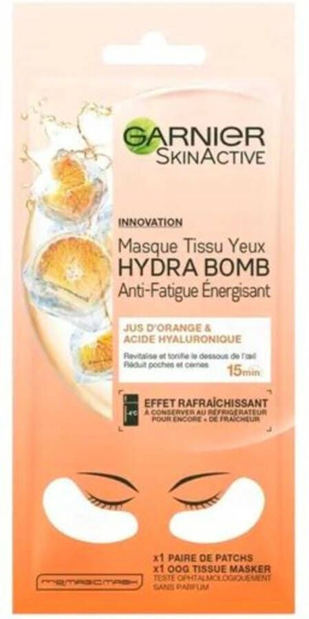 Garnier SkinActive Tissue Masker Hydra Bomb Orange Oogmasker 3 stuks Voordeelverpakking