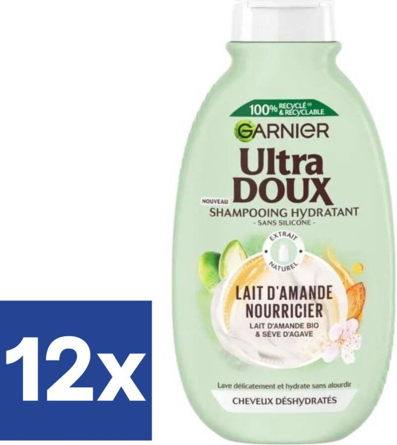 Garnier Ultra Doux Amandelmelk Shampoo (Voordeelverpakking) 12 x 250 ml