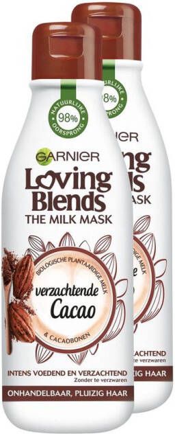 Garnier Ultra Doux Loving Blends Milk Mask Cacao Haarmasker 2 x 250ml Multiverpakking
