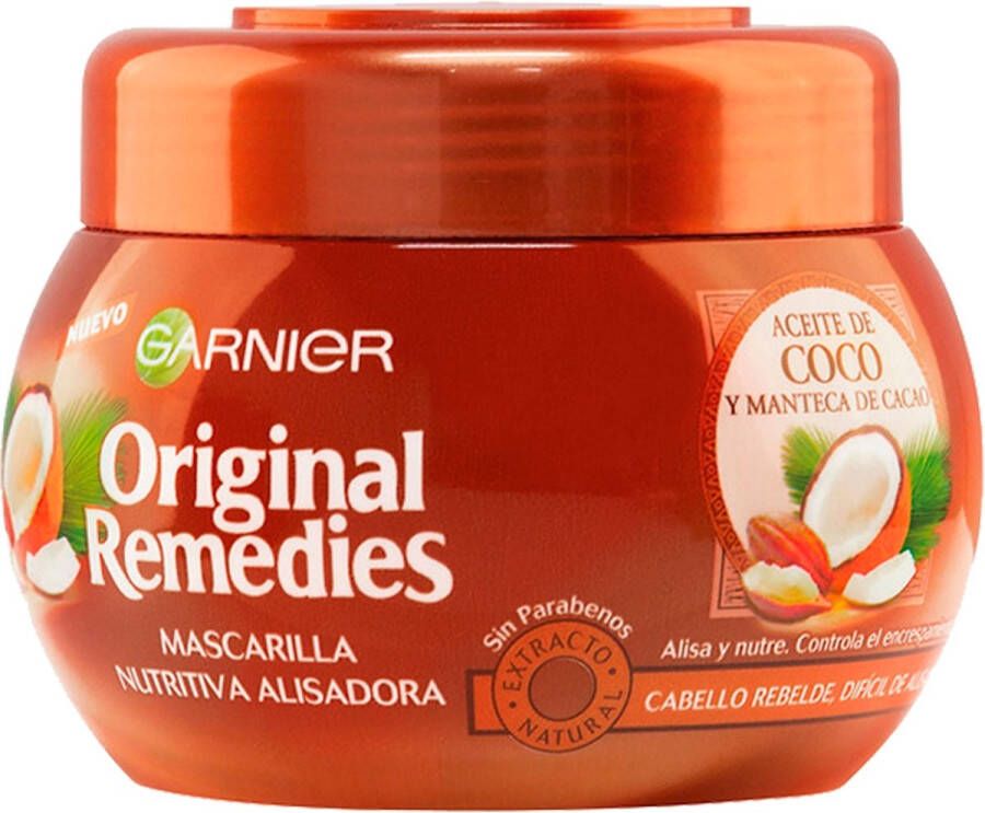 Garnier Voedend Haarmasker Alisadora Aceite De Coco Original Remedies Fructis 300 ml.