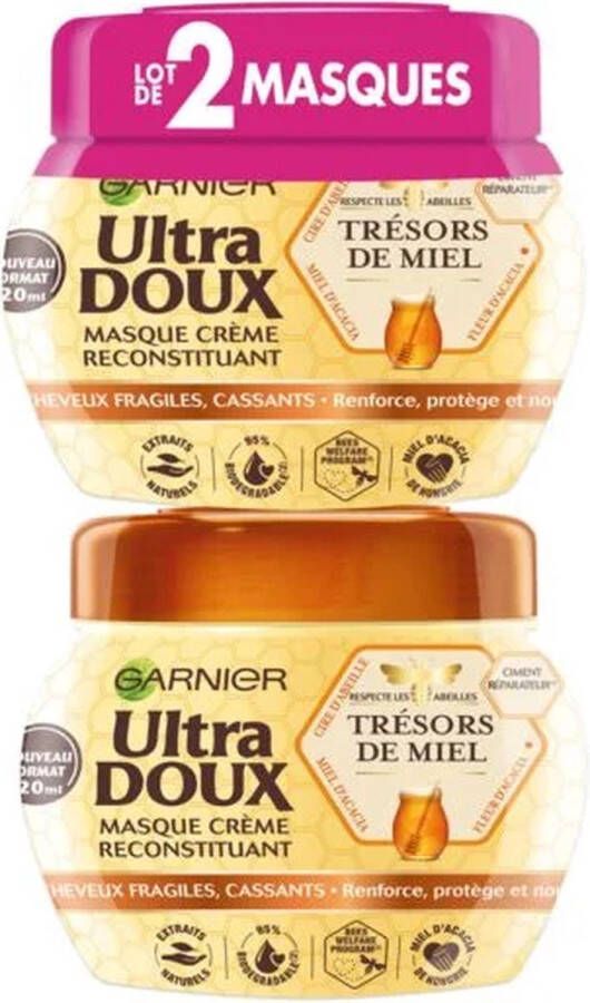 Garnier Voedend haarmasker doordrenkt met prachtige Argan- en camelia-oliën ULTRA ZACHT 4 pots de 320mL