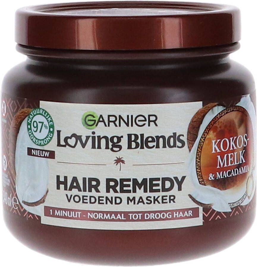 Garnier Voordeelverpakking van 3 x Loving Blends Masker 340 ml Kokosmelk & Macadamia 5928
