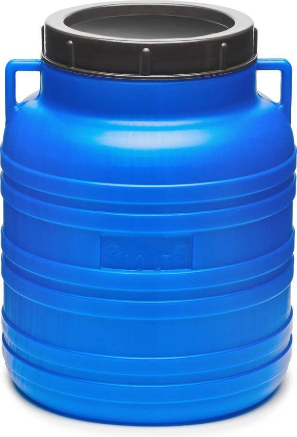GARRONDA 10L Kunststof Trommel Met Deksel Regenton Vat HDPE Voedselvat Tuin Hobbock Blauw Zwart GD-STE-Barrel