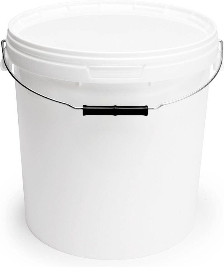GARRONDA 1x Emmer Met Deksel 20 L Verpakkingsemmer Emmertje Rond Wit GD-PL-BIS-Whit