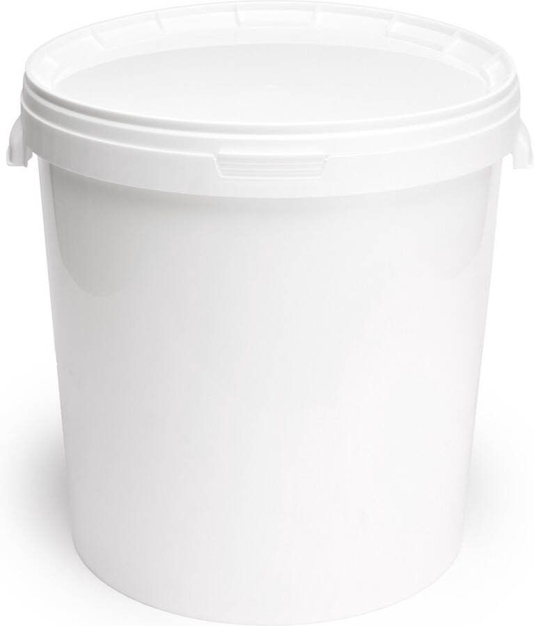 GARRONDA 1x Emmer Met Deksel 30 L Verpakkingsemmer Emmertje Rond Wit GD-PL-BIS-Whit
