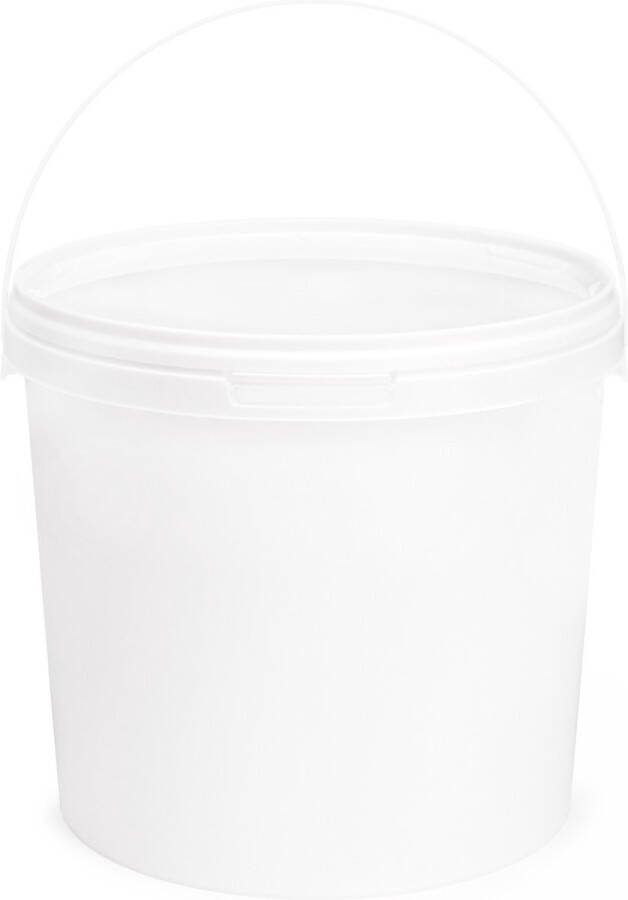 GARRONDA 1x Emmer Met Deksel 8 L Verpakkingsemmer Emmertje Rond Wit GD-PL-BIS-Whit
