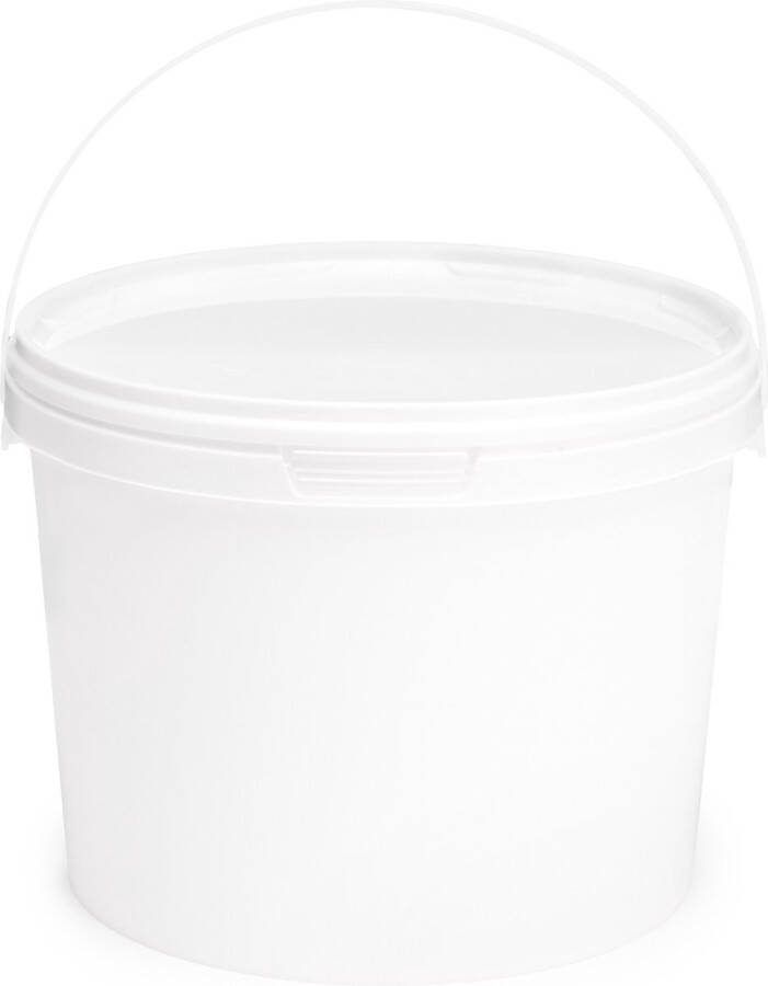 GARRONDA 20x stuks 3 L Emmer Met Deksel Verpakkingsemmer Emmertje Rond Wit GD-PL-BIS-Whit