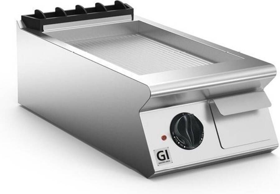 Gastro Inox Gastro-Inox 700 HP elektrische bakplaat met geribbelde stalen plaat 40cm