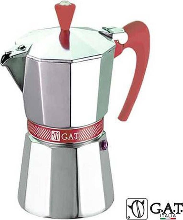 G.A.T. Italia Betty Rood Percolator 3 kops 150ml