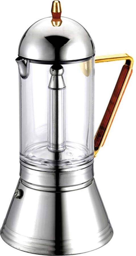 G.A.T. Italia Cristal RVS 4-kops Percolator 200ml Inductie Made in Italy