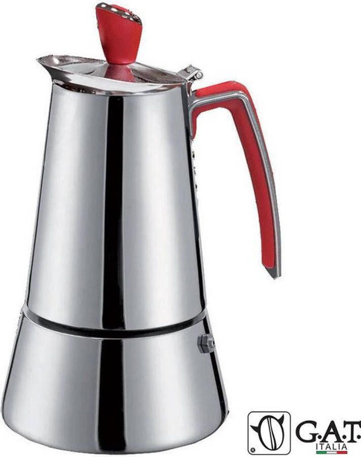 G.A.T. Italia Futura RVS 2 kops Percolator 100ml Niet voor Inductie Made in Italy