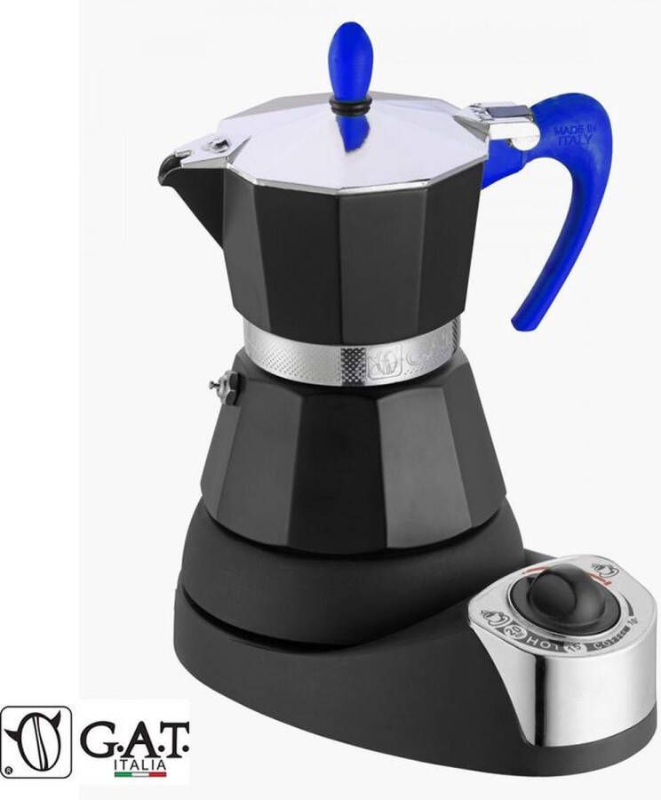 G.A.T. Italia Nerissima Blauw 4 kops Elektrische percolator