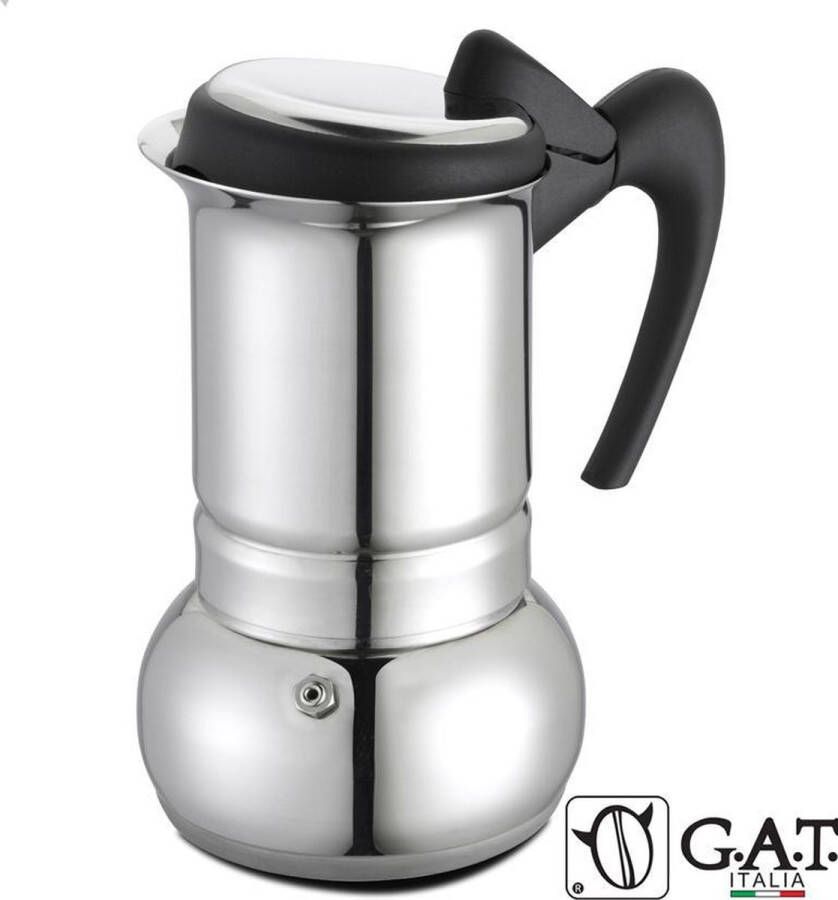 G.A.T. Italia Thema RVS 2 4 kops Percolator 200ml Inductie Made in Italy