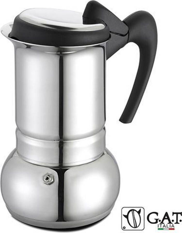 G.A.T. Italia Thema RVS Percolator Inductie 6 kops 300ml Made in Italy