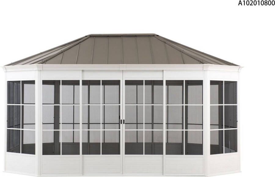 Gazebo Screenhouse paviljoen pergola met hardtop 493x374 cm