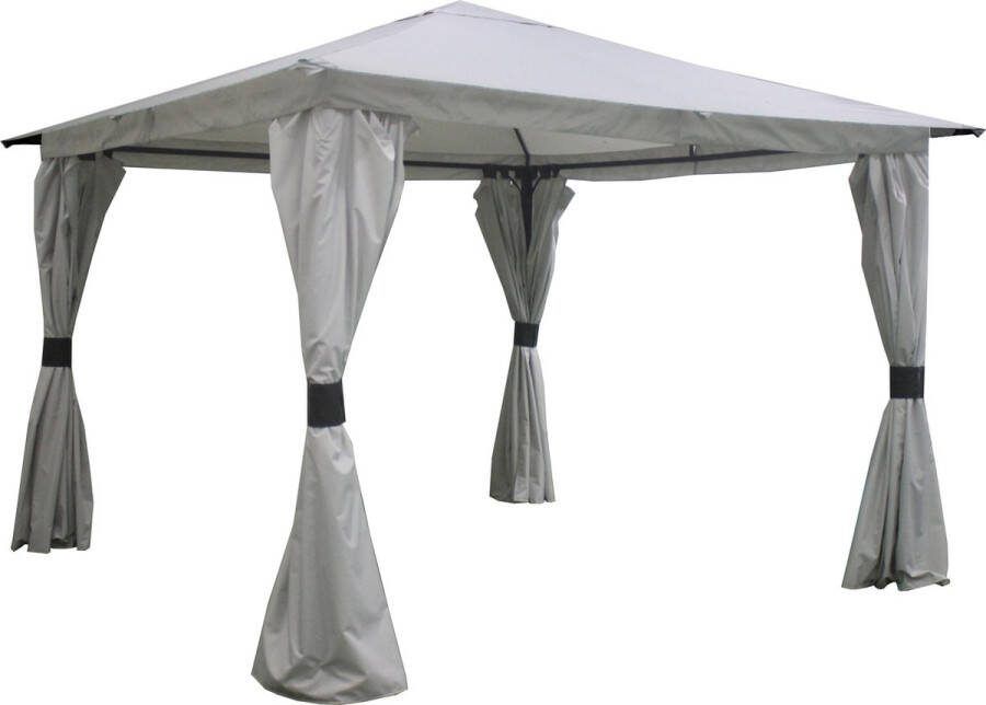 Gazebo Tuinpaviljoen Sahara 3.3x3.3 Stone Grey met zijwanden Partytent 3x3 Waterdicht