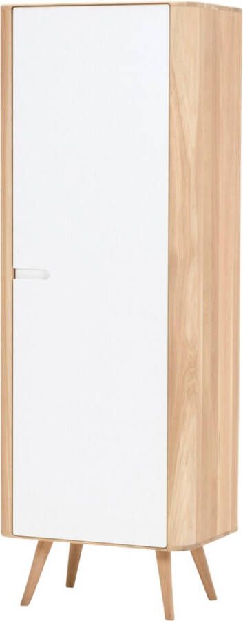 Gazzda Ena cabinet houten opbergkast whitewash 60 x 170 cm