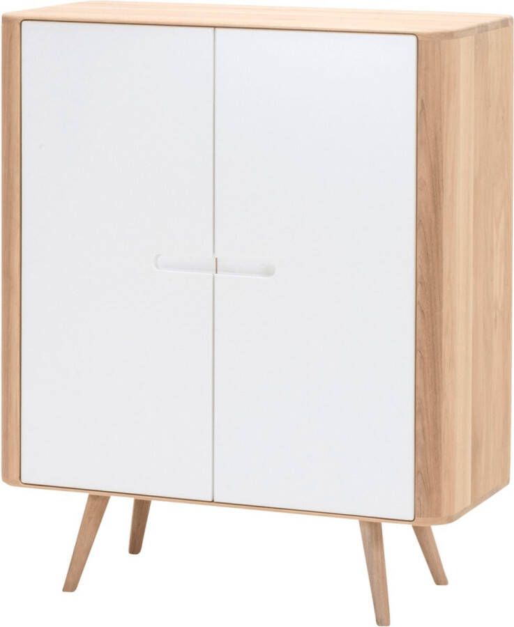 Gazzda Ena cabinet houten opbergkast whitewash 90 x 110 cm