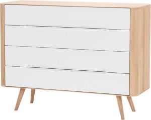 Gazzda Ena drawer 120 4 drawers houten ladekast whitewash 120 x 90 cm