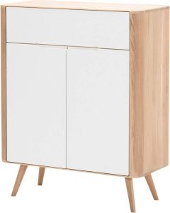 Gazzda Ena dresser 90 houten ladekast whitewash 90 x 110 cm