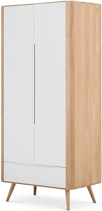 Gazzda Ena wardrobe houten garderobekast whitewash 90 x 200 cm