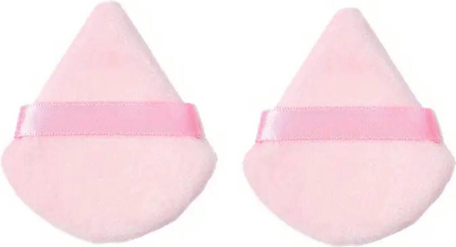 GEAR3000 powder puff powder puff driehoek triangle poederdons make-up sponsje roze 2 stuks
