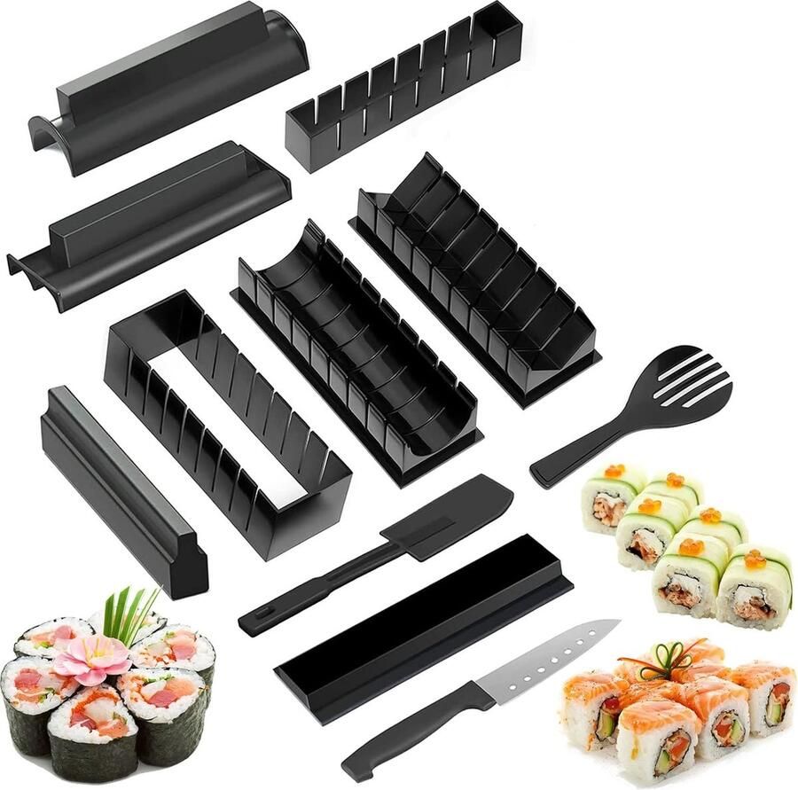 Gearner Sushi set XXL met mes Sushi maken Sushi maker Sushi kit Zelf thuis Sushi maken 11 delige set
