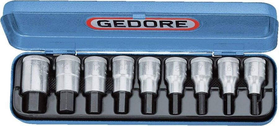 Gedore IN 19 PA 9-delige Dopsleutel-schroevendraaierset 1 2 inch maten 6156410