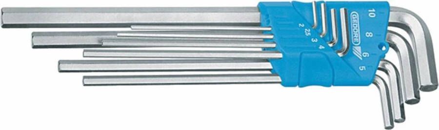 Gedore Stiftsleutelset tbv binnenzeskant-schroeven extra lang 8 delig