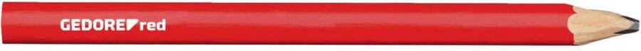 Gedore RED 3301432 Ambachtelijk potlood L. 175 mm ovaal rood 12 stuks Bouwpotlood