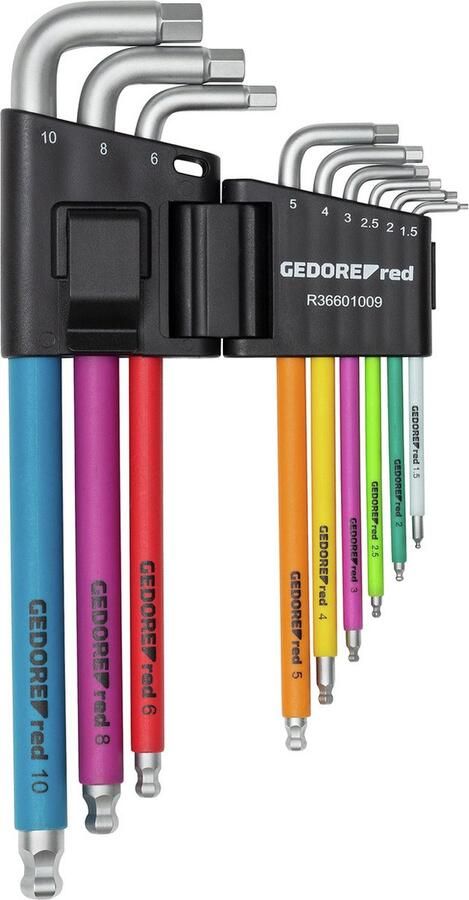 Gedore RED Inbussleutelset (1 5-10 Mm) 9-delig Multicolour