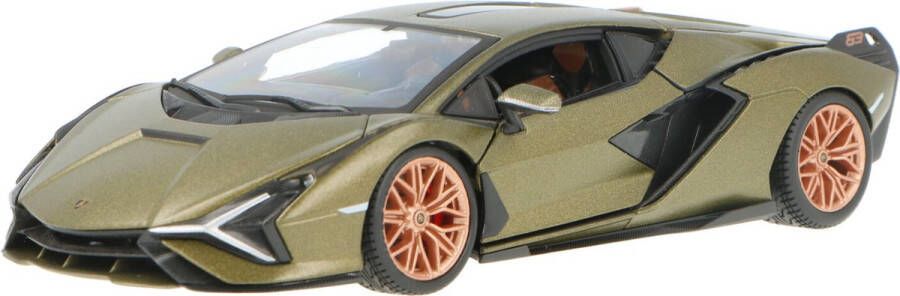 Geen automerk Modelauto Lamborghini Sian groen 21 x 8 x 5 cm Schaal 1:24 Speelgoedauto Miniatuurauto