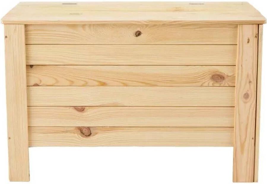 Geen merk geen probleem Houten kist met klepdeksel 80 x 51 x 39 cm inhoud 100L grenen hout eenvoudige montage opbergkisten