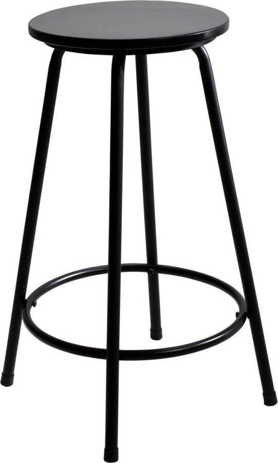 Geen merk. Kruk zwart metaal rond 48x48x68cm
