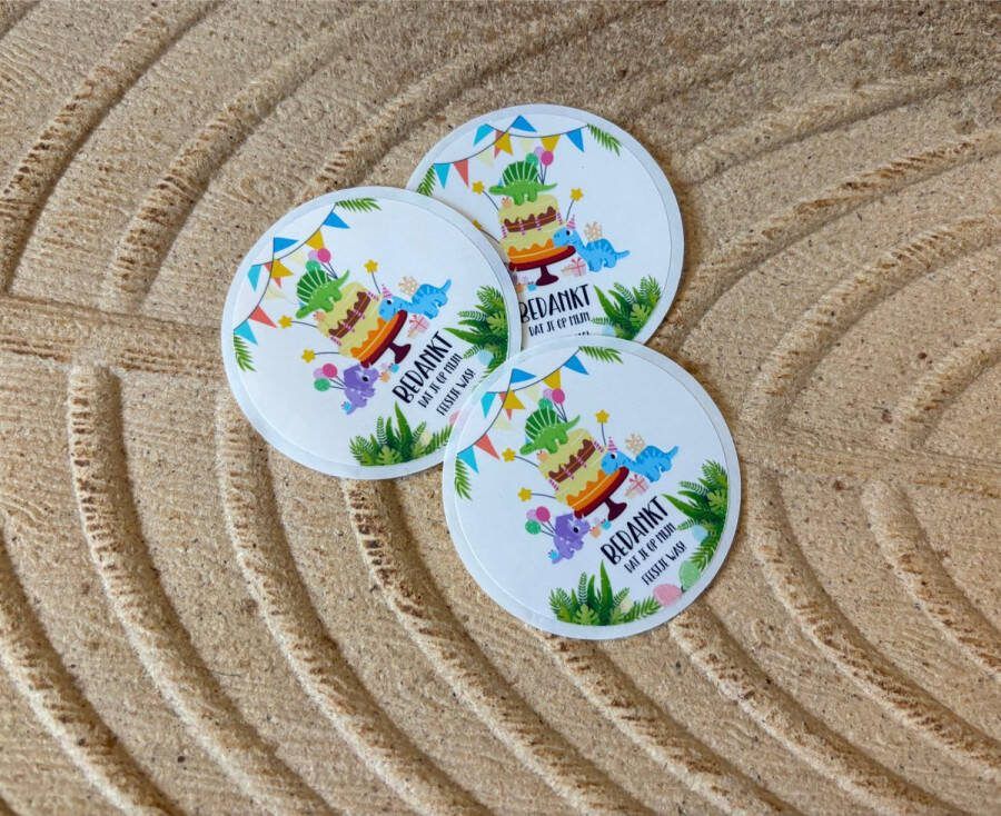 Geen merk. Verjaardag Sticker set 10 Stickers Dinosaures Sticker Bedankt dat je op mijn feestje was Traktatie sticker