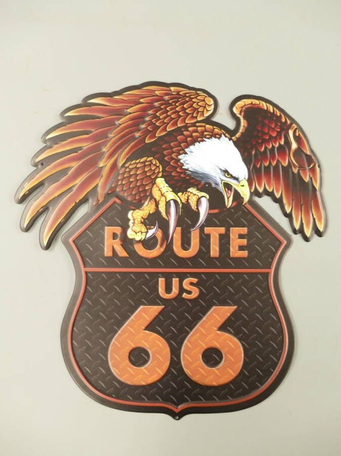 Geen merk. wandbord Route 66 USA Adelaar Amerika