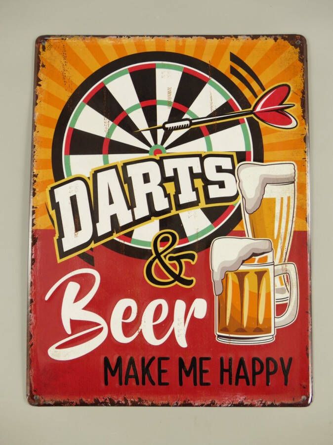 Geen merk. Wanddecoratie Darts and Beer make me happy