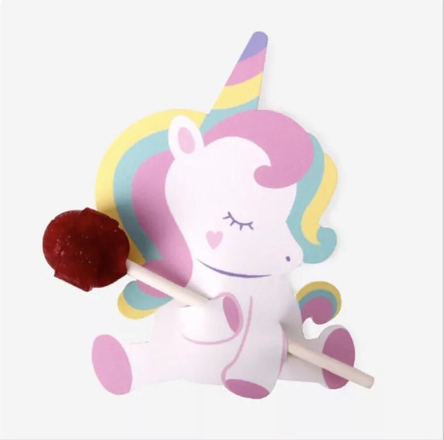 Geen merknaam Unicorn Uitdeelset Lollyhouder Uitdeelzakjes Set van 20 stuks Uitdeelverpakking Kinderfeestje Eenhoorn Unicorns Goodiebag Kinderverjaardag Unicorn Thema Traktatie Verpakking Snoepzakje Meisje Kinderen School Uitdelen