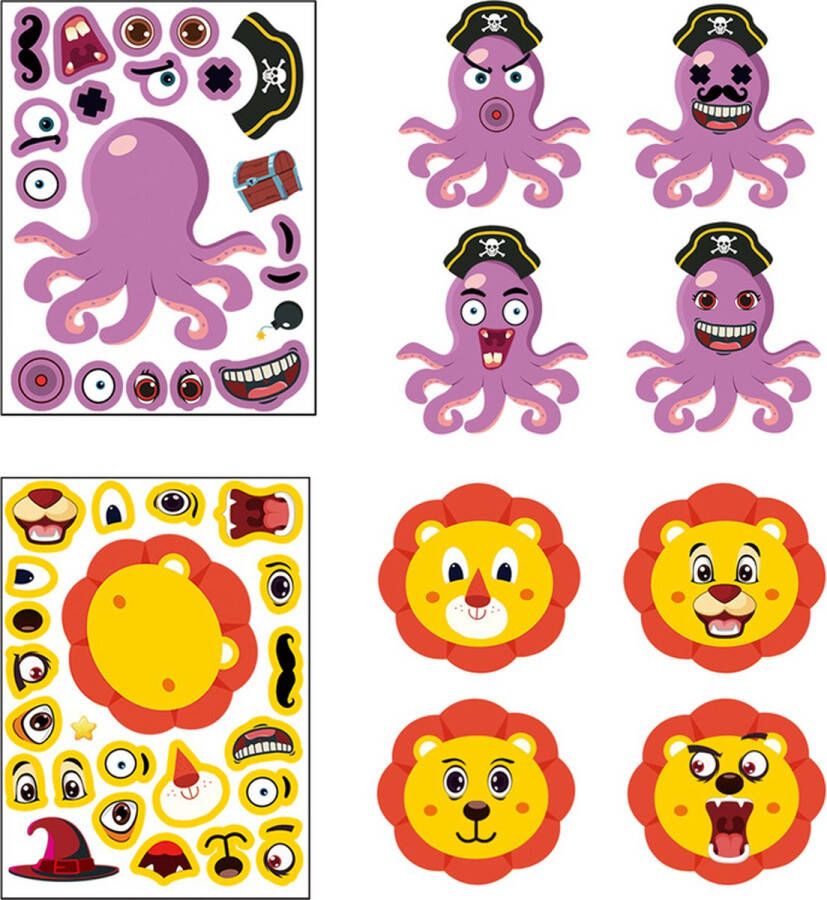 Geen merknaam Sticker Puzzel Dieren Sticker Puzzel Creatieve Puzzel Kinderen Montessori Speelgoed Creatief Leren Puzzel Kids Stickerpuzzel Knutselen Creatief Kids Unieke knutselopdracht Montessori Stickers Kinderen Knutsel Opdracht Kind